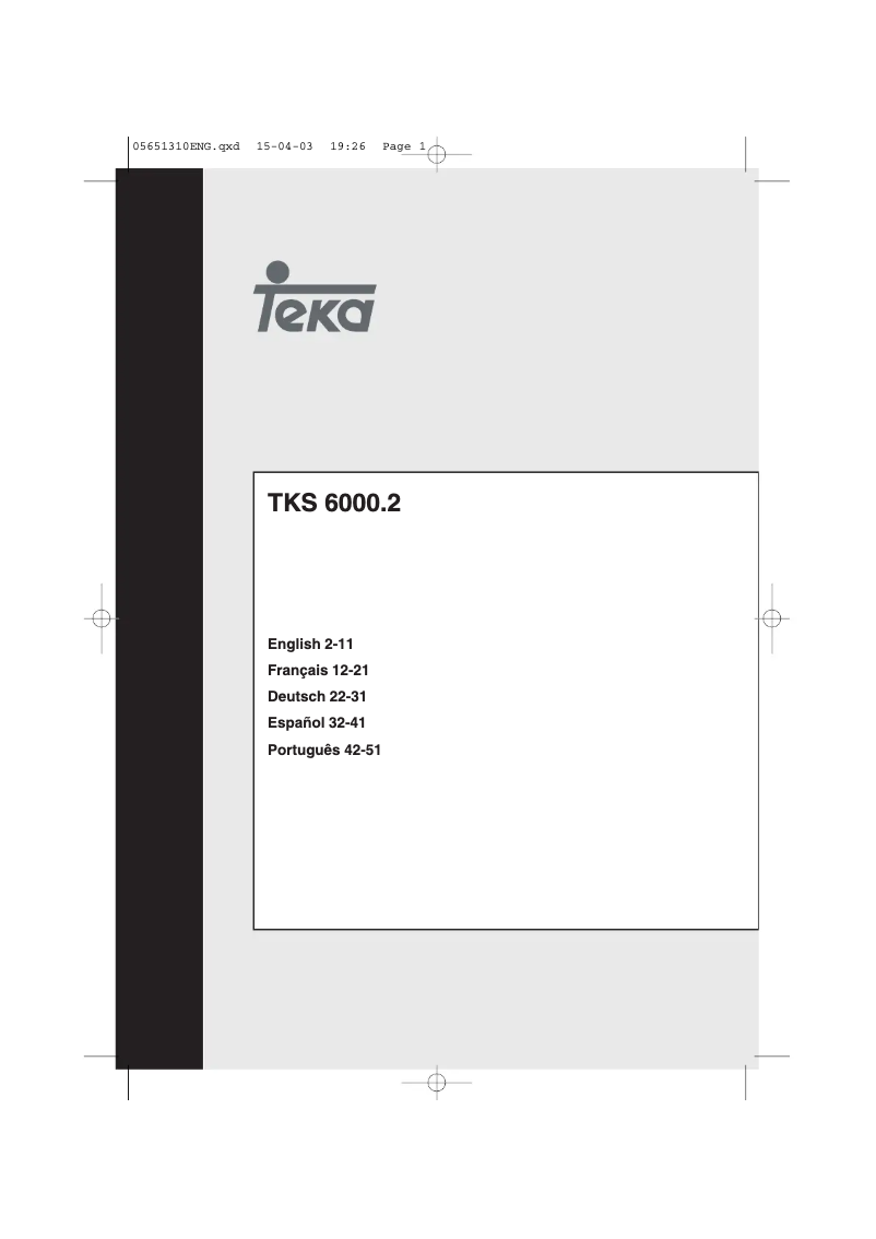 Página 1 del manual Manual de usuario Teka TKS 6000.2