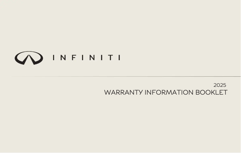 Page 1 de la notice Informations de garantie Infiniti QX55 (2025)
