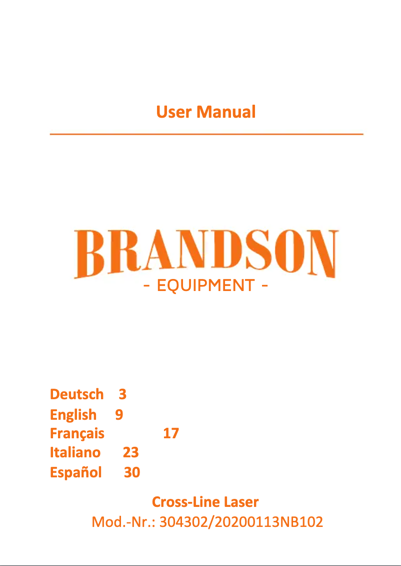 Page 1 de la notice Manuel utilisateur Brandson 304302