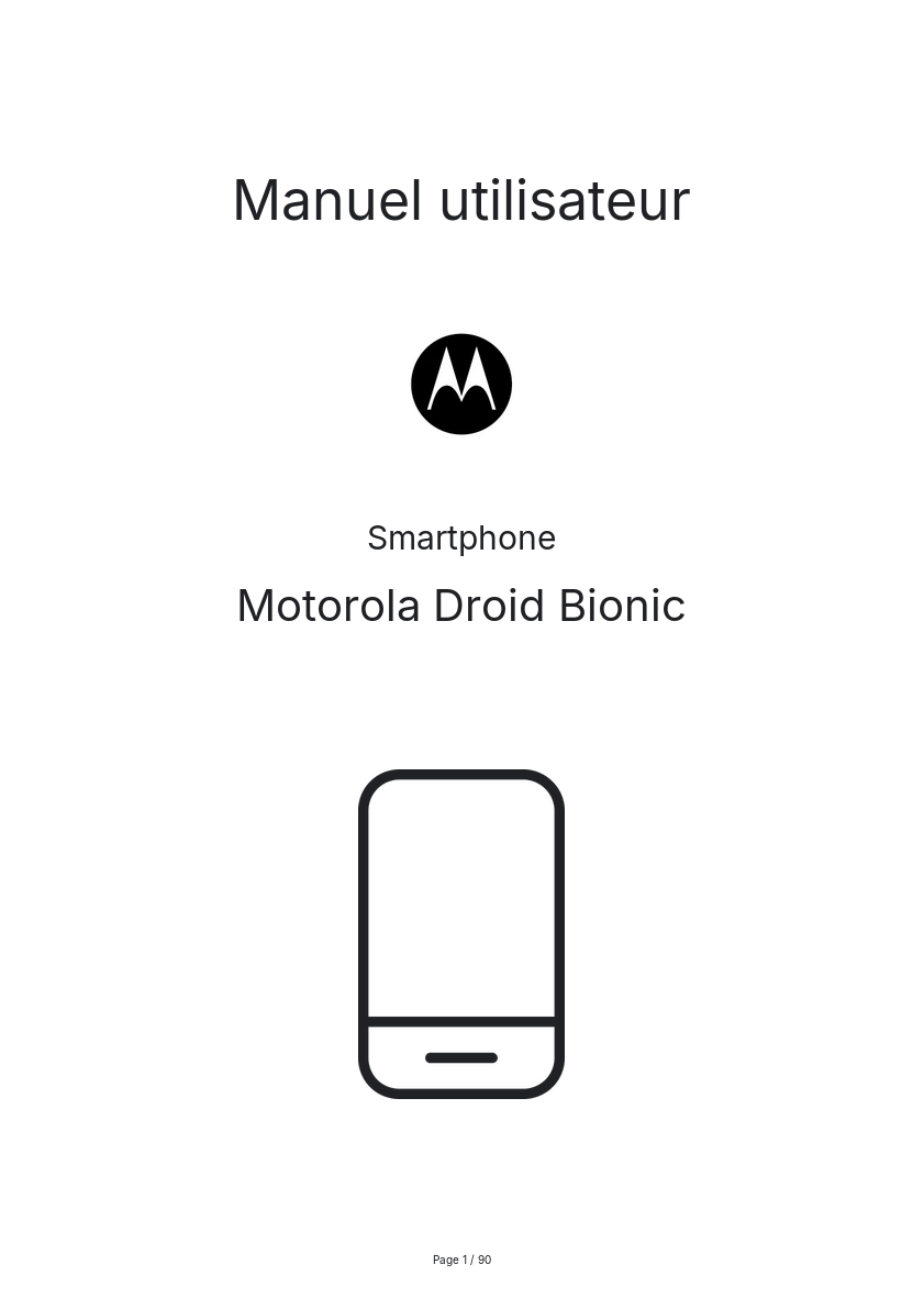 Page 1 de la notice Manuel utilisateur Motorola Droid Bionic