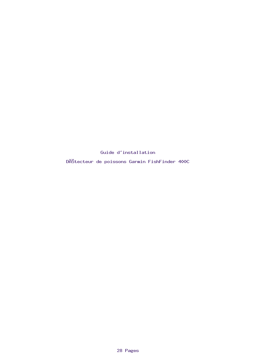 Page 1 de la notice Guide d'installation Garmin FishFinder 400C