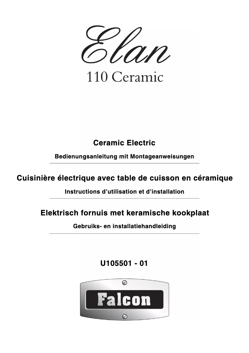 Page 1 de la notice Manuel utilisateur Falcon Elan 90 Ceramic