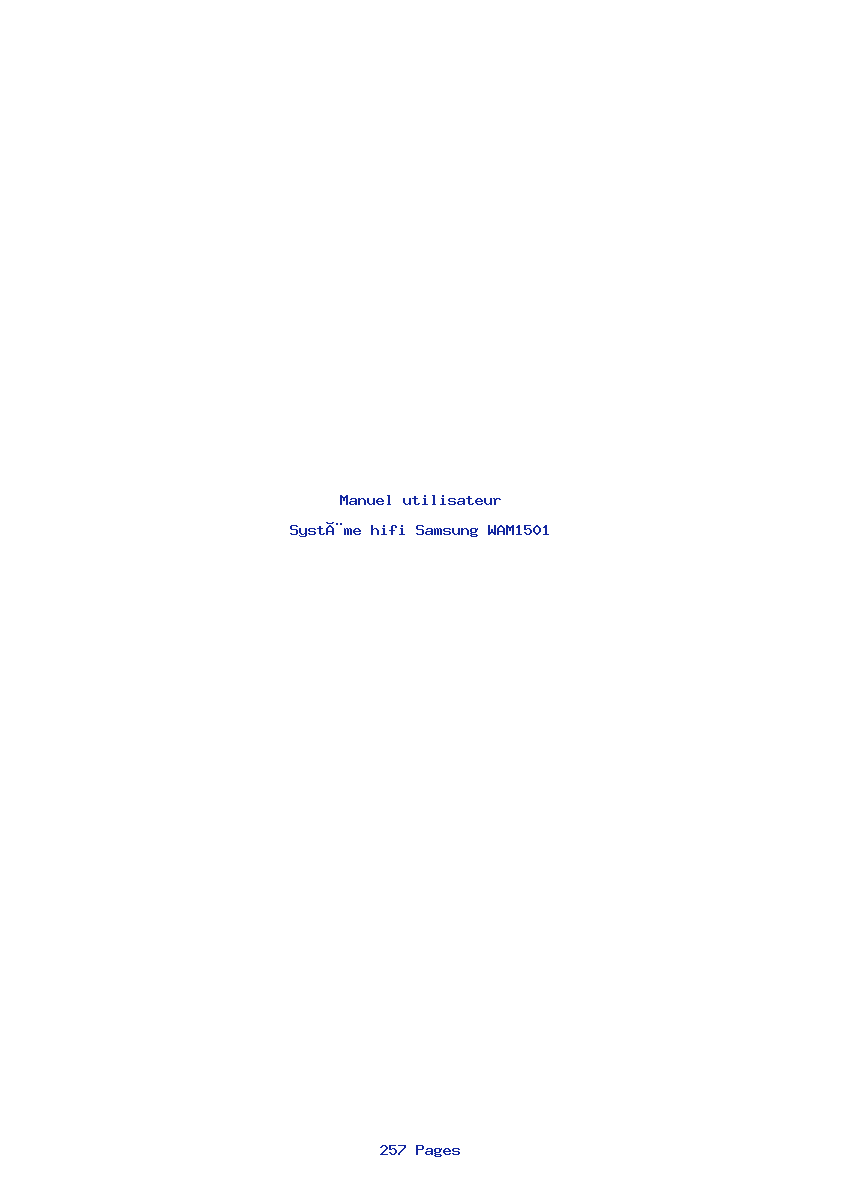 Page 1 de la notice Manuel utilisateur Samsung WAM1501