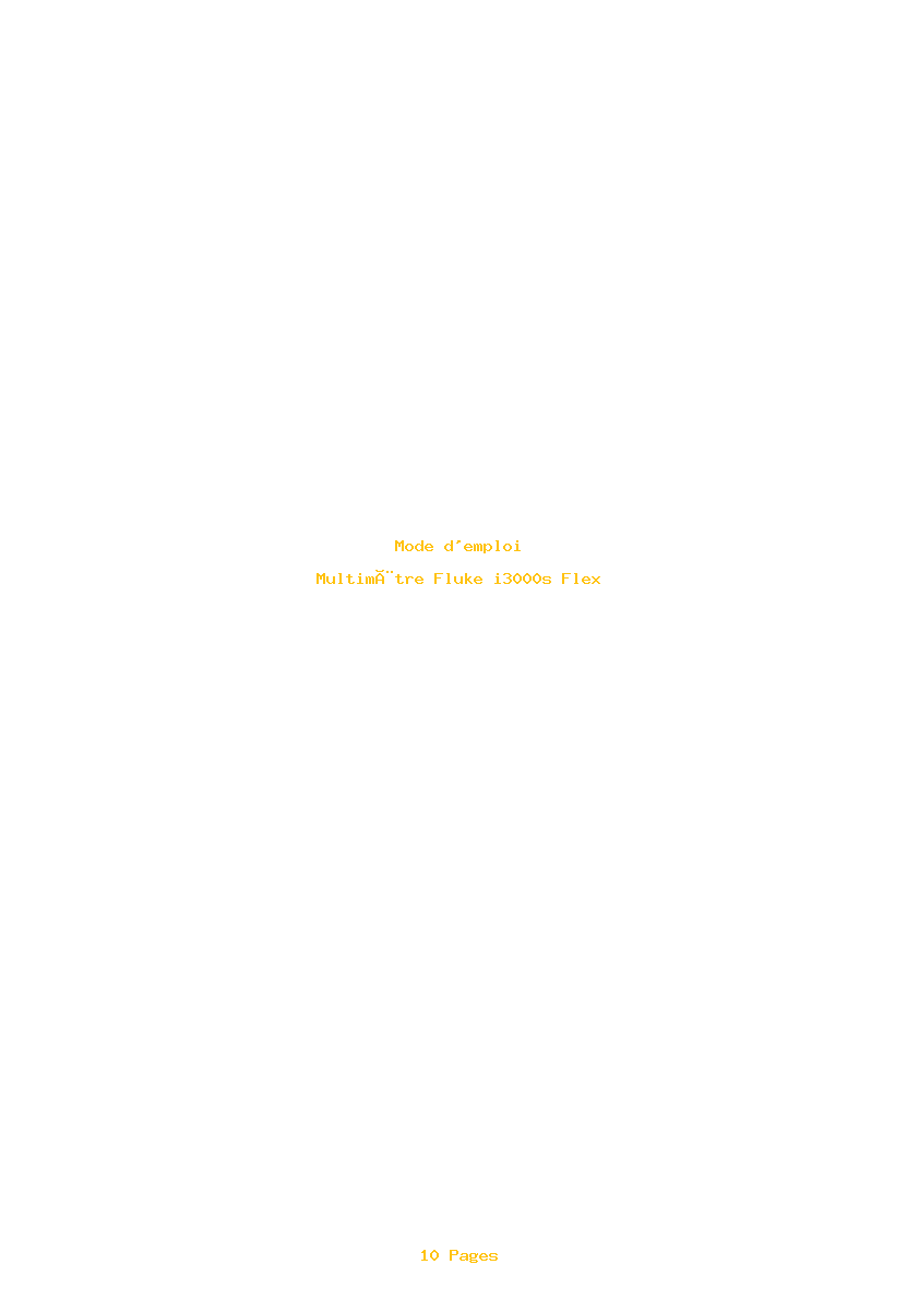 Page 1 de la notice Mode d'emploi Fluke i3000s Flex