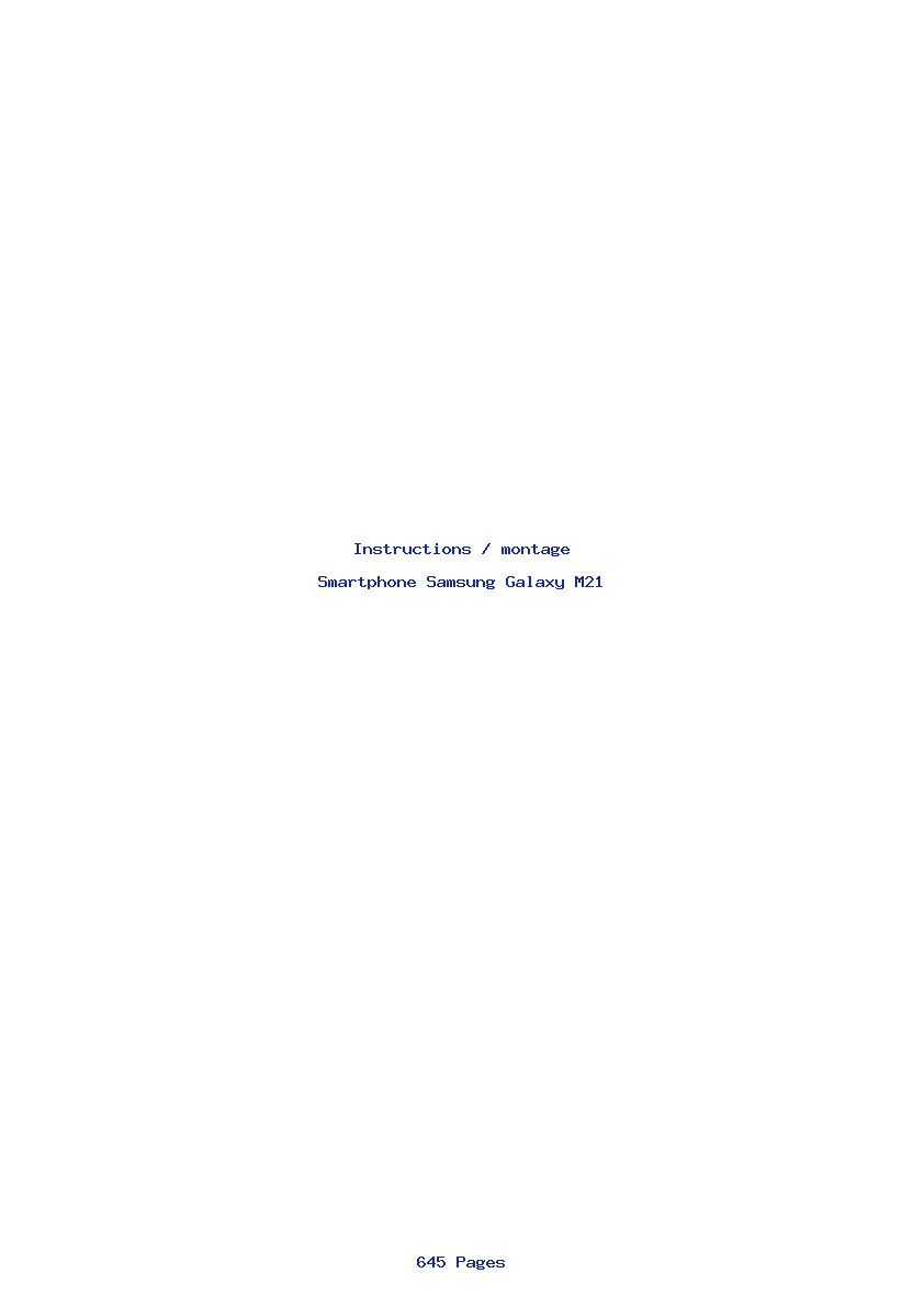 Page 1 de la notice Instructions / montage Samsung Galaxy M21