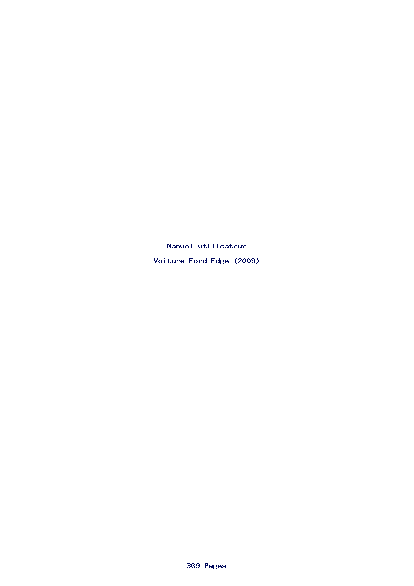 Page 1 de la notice Manuel utilisateur Ford Edge (2009)