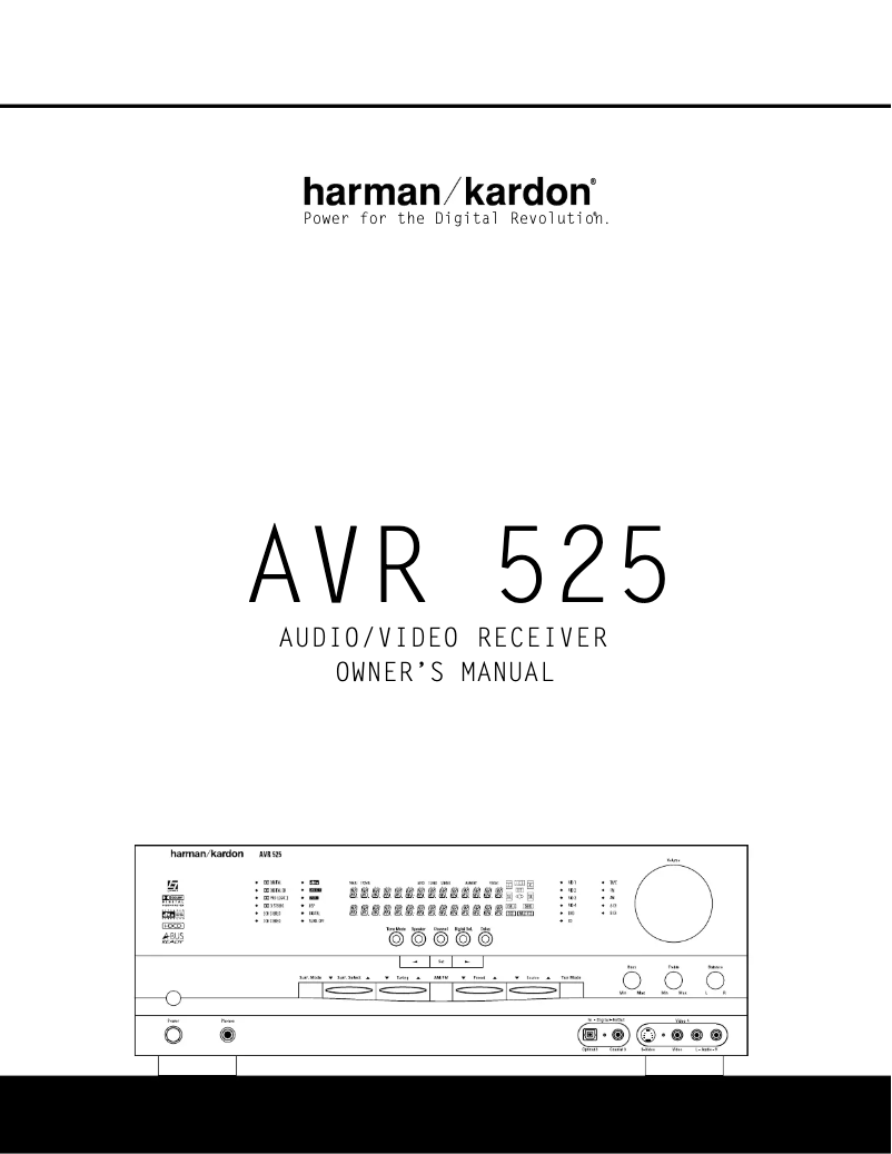 Page 1 de la notice Manuel utilisateur Harman Kardon AVR 525