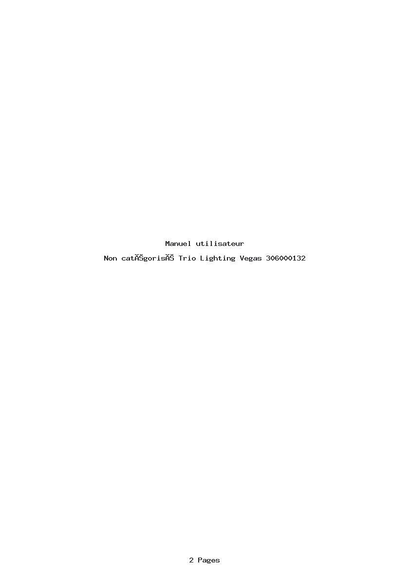 Page 1 de la notice Manuel utilisateur Trio Lighting Vegas 306000132