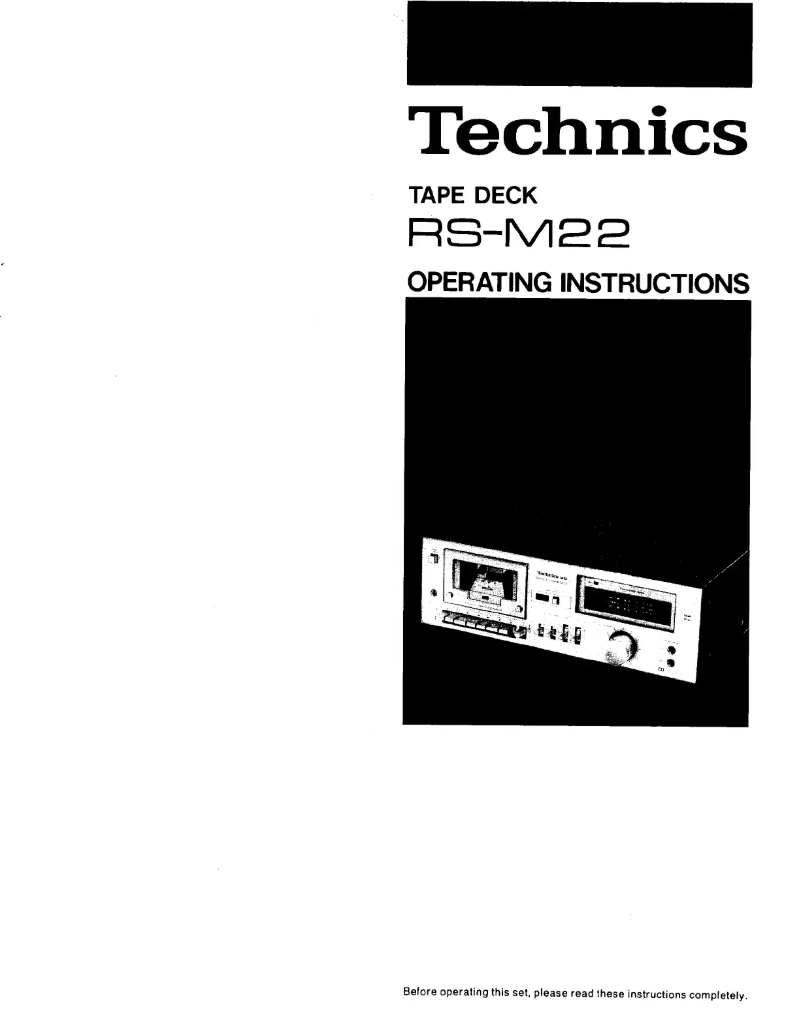Page 1 de la notice Manuel utilisateur Technics RS-M22