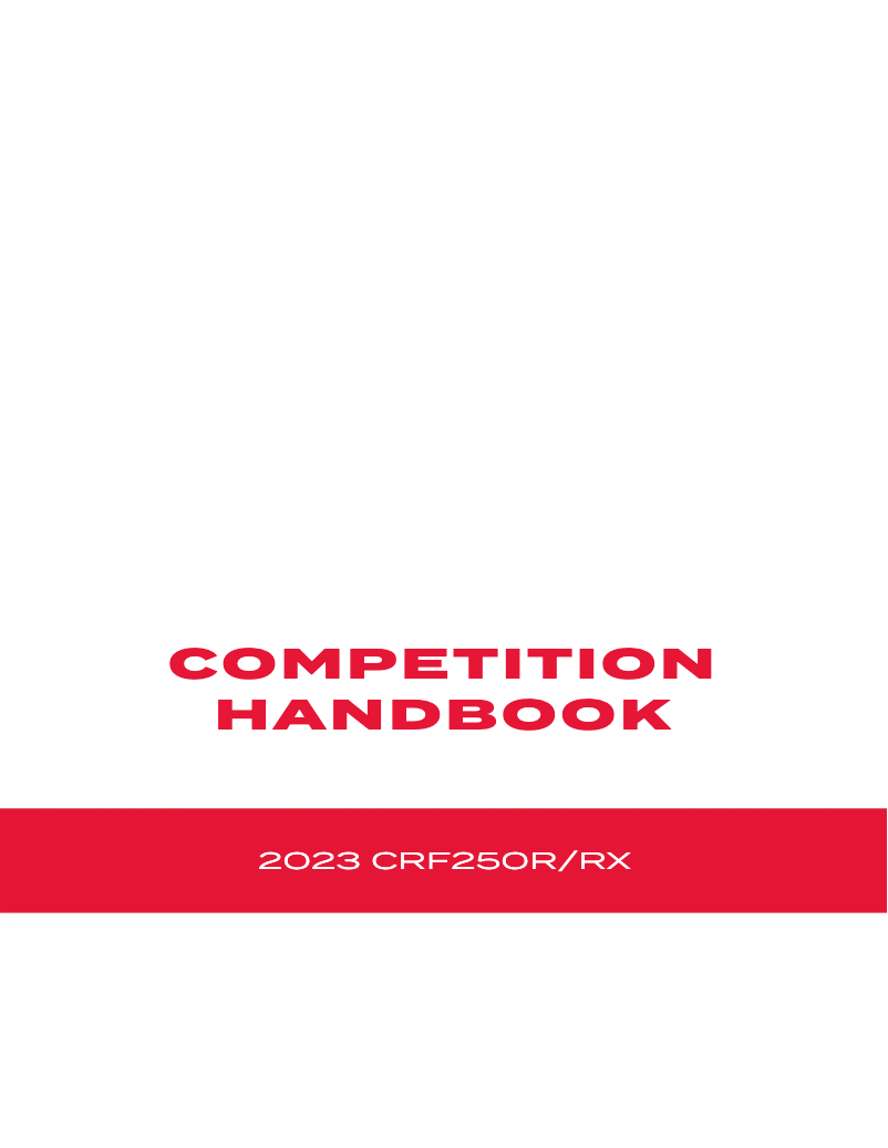 Page 1 de la notice Manuel utilisateur Honda CRF250R (2023)