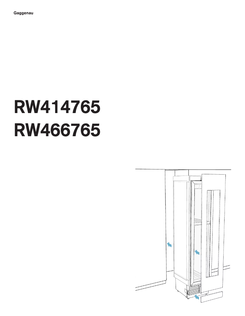 Page 1 de la notice Guide d'installation Gaggenau RW466765