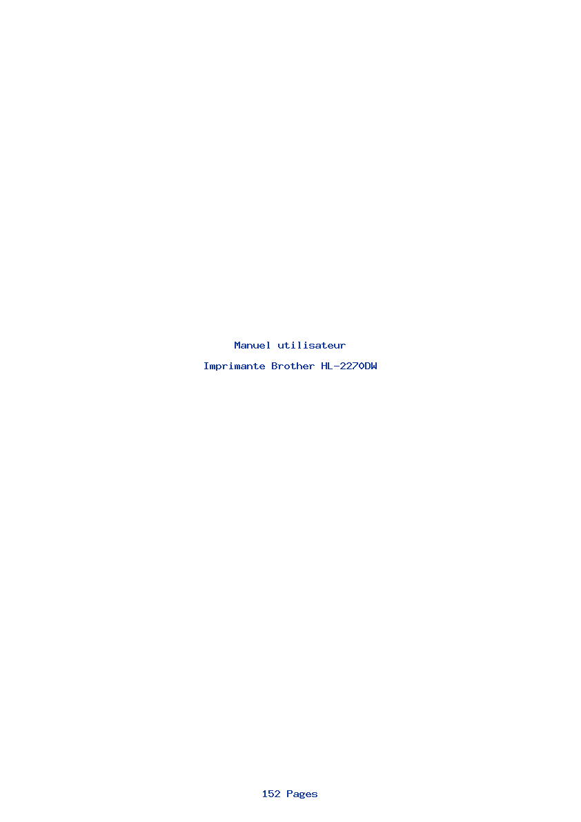 Page 1 de la notice Manuel utilisateur Brother HL-2270DW
