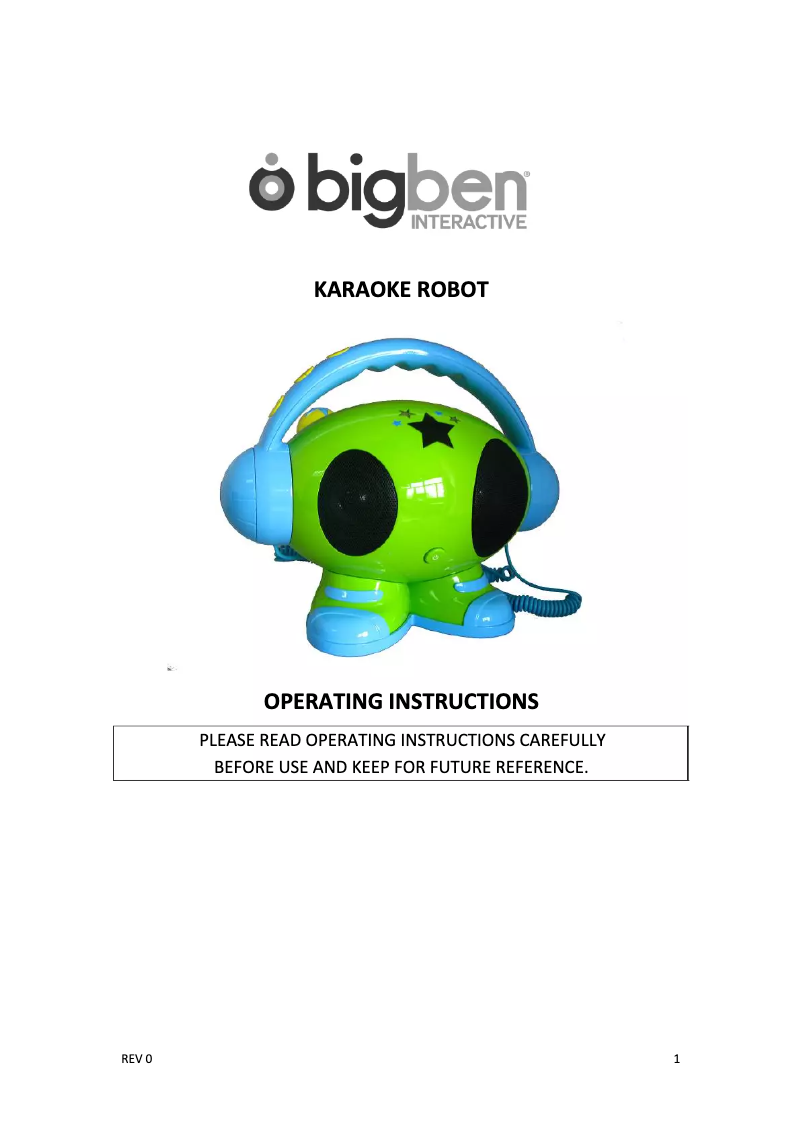 Page 1 de la notice Manuel utilisateur Bigben Interactive Emma