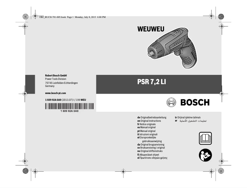 Página 1 del manual Manual de usuario Bosch PSR 7.2 LI