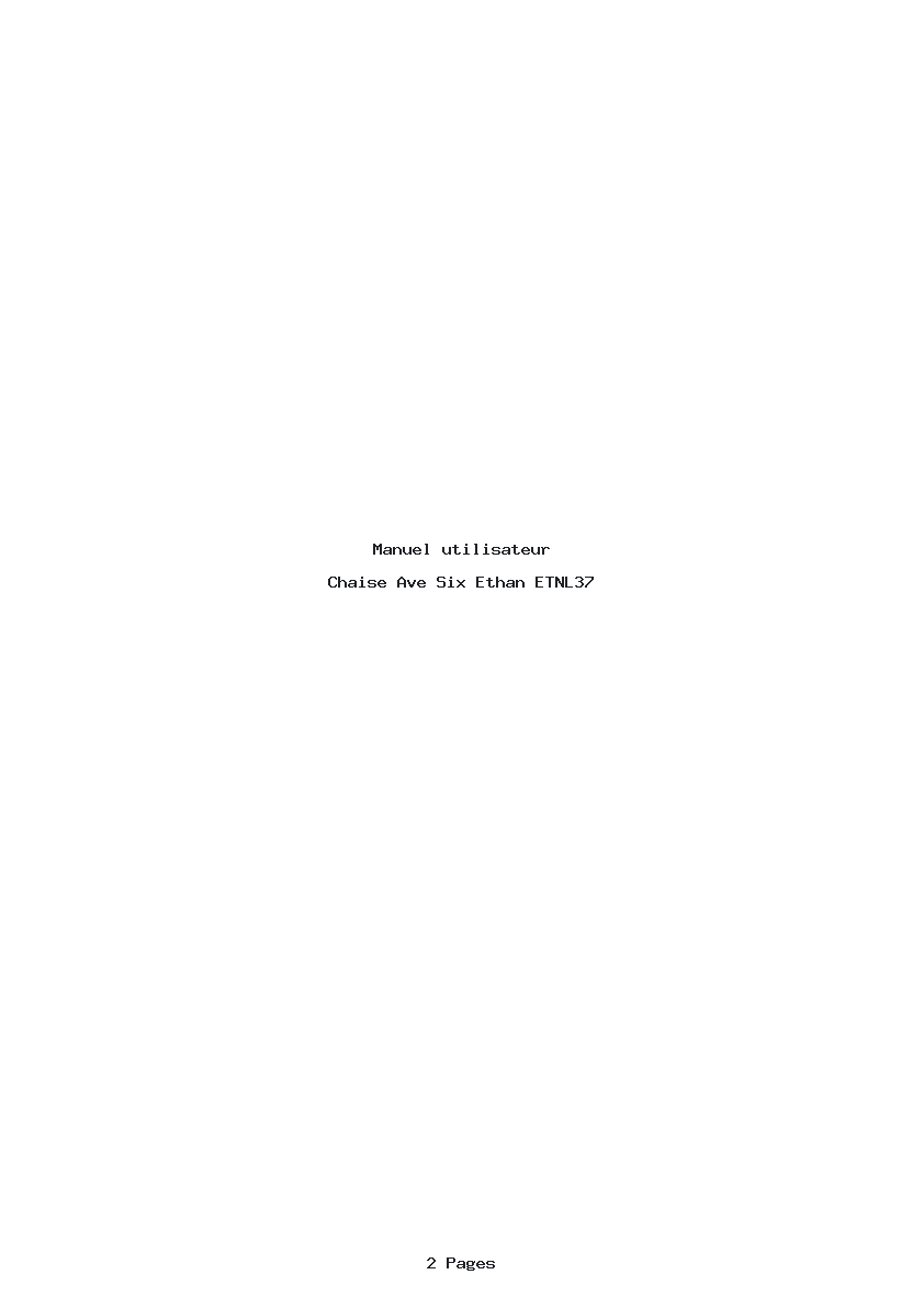 Page 1 de la notice Manuel utilisateur Ave Six Ethan ETNL37