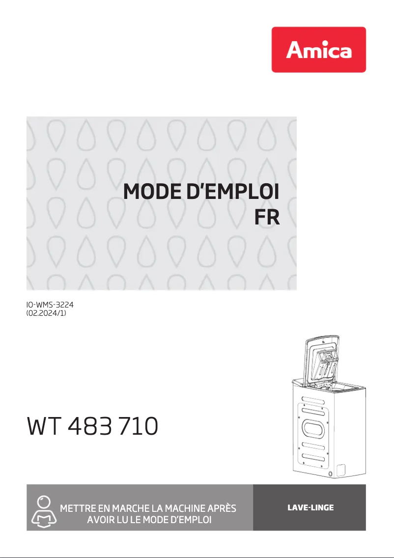 Page 1 de la notice Manuel utilisateur Amica WT 483 710