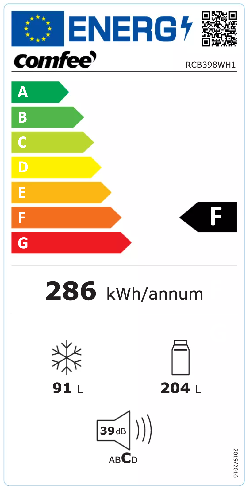 Página 1 del manual Manual de usuario Comfee RCB398WH1
