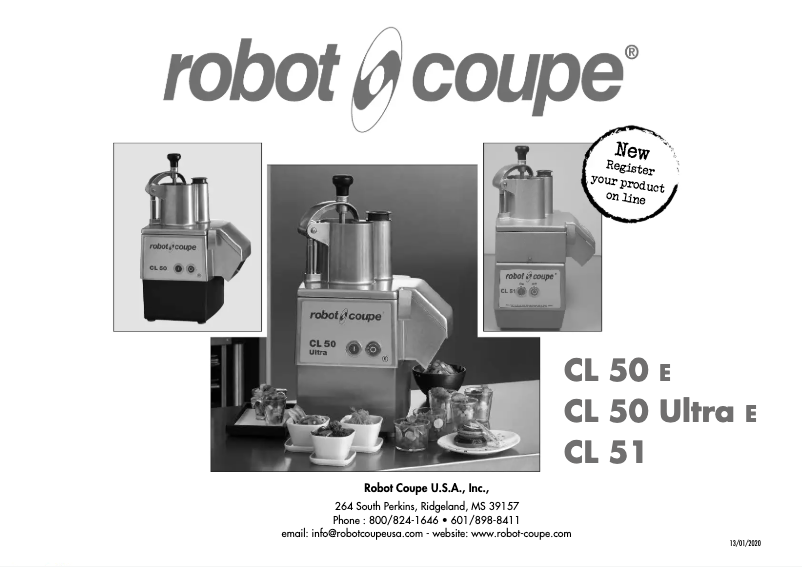 Page 1 of the manual User Manual Robot Coupe CL50