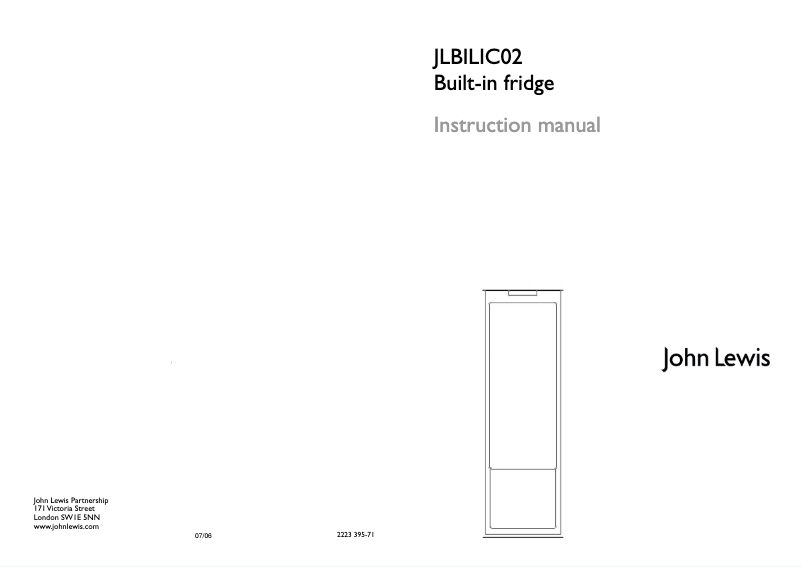 Page 1 de la notice Manuel utilisateur John Lewis JLBILIC 02