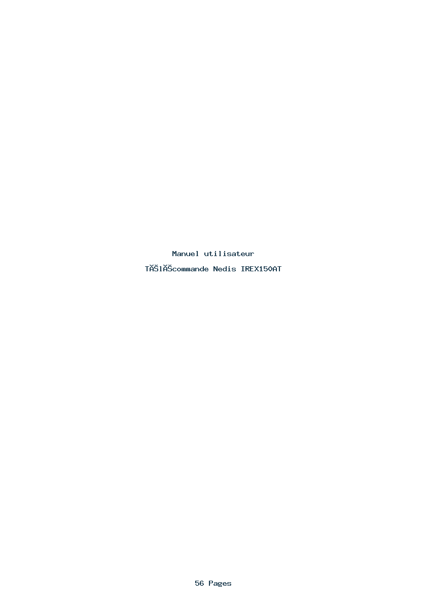 Page 1 de la notice Manuel utilisateur Nedis IREX150AT