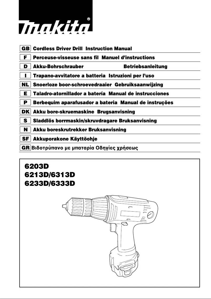 Page 1 de la notice Manuel utilisateur Makita 6203D