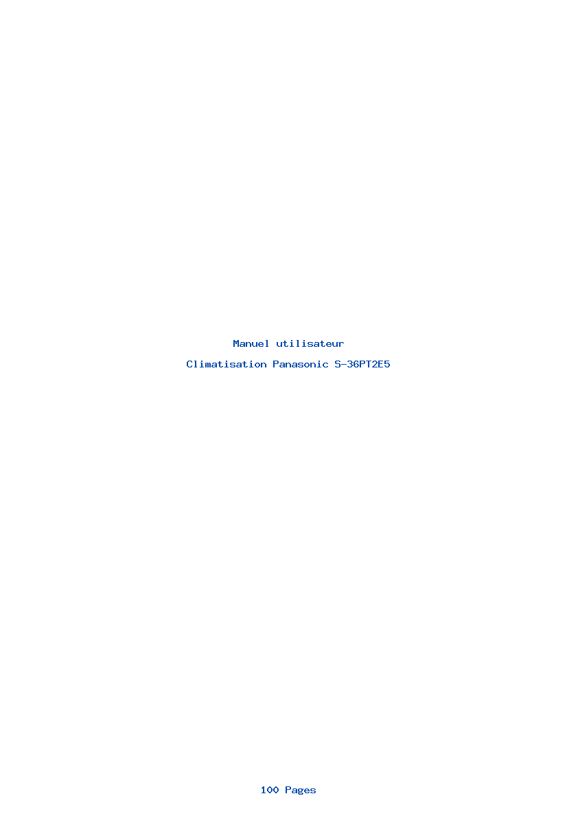 Page 1 de la notice Manuel utilisateur Panasonic S-36PT2E5