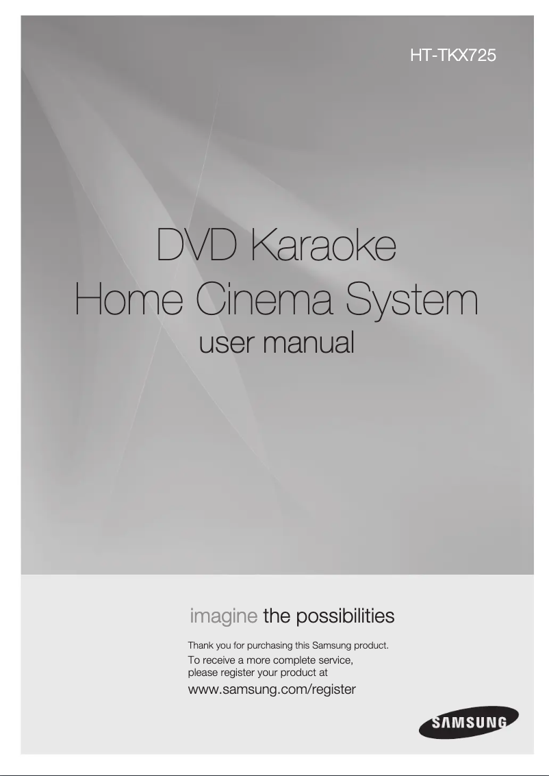 Page n°1 - Manuel utilisateur Samsung HT-TKX725