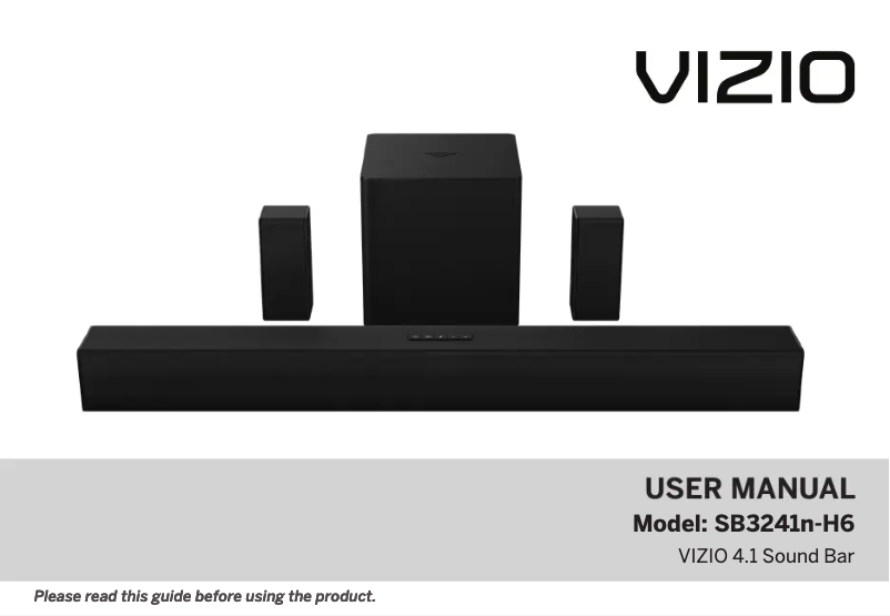 Page 1 of the manual User Manual VIZIO SB3241n-H6