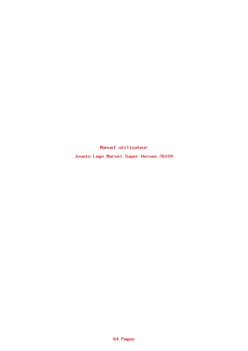 Page 1 de la notice Manuel utilisateur Lego Marvel Super Heroes 76109