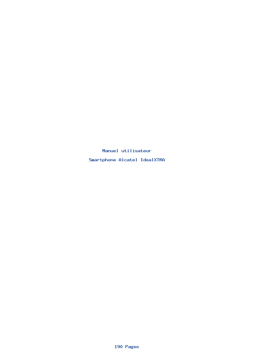 Page 1 de la notice Manuel utilisateur Alcatel IdealXTRA