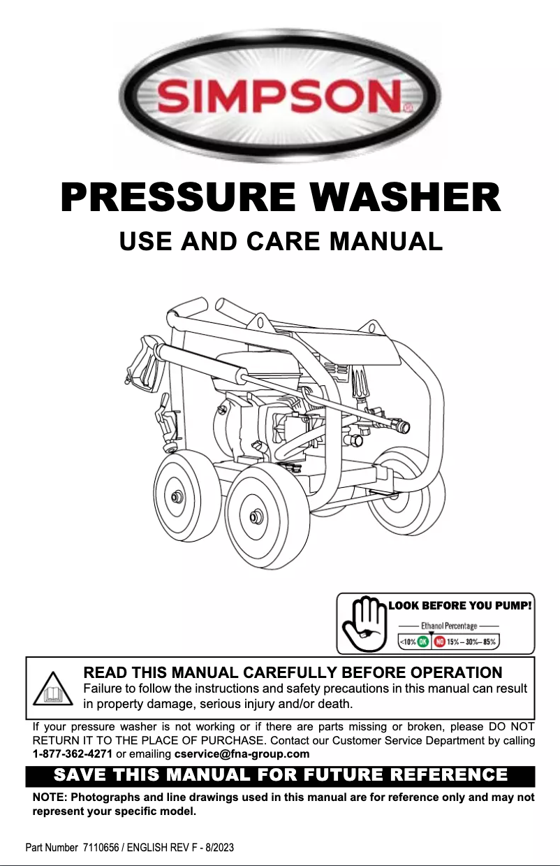 Page 1 de la notice Manuel utilisateur Simpson SuperPro SW3625SADS-S