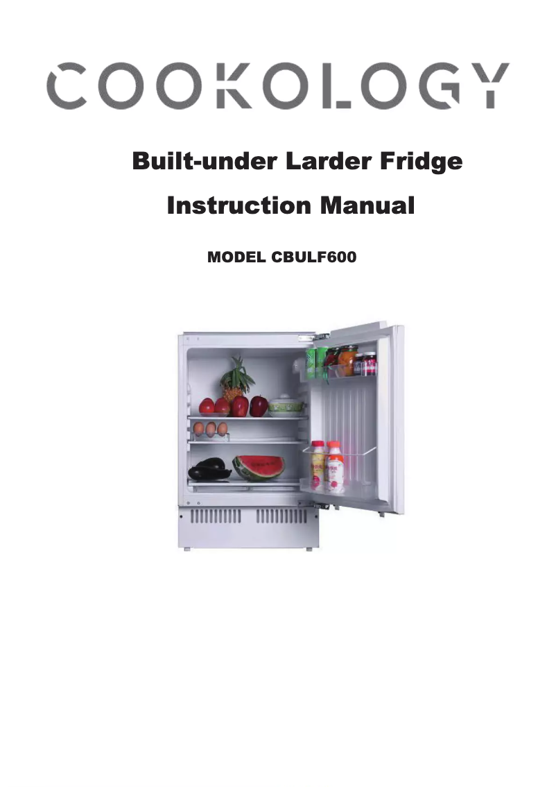 Page 1 de la notice Manuel utilisateur Cookology CBULF600