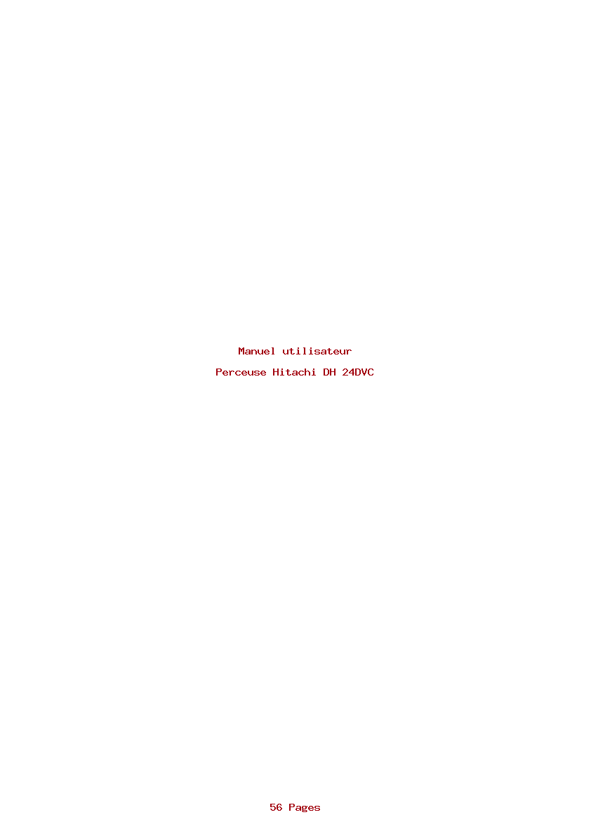 Page 1 de la notice Manuel utilisateur Hitachi DH 24DVC