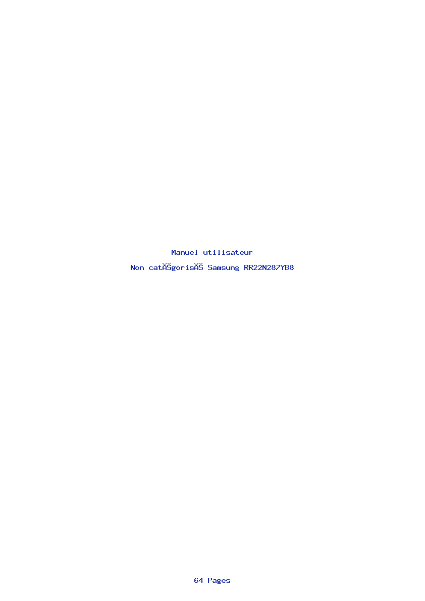 Page 1 de la notice Manuel utilisateur Samsung RR22N287YB8