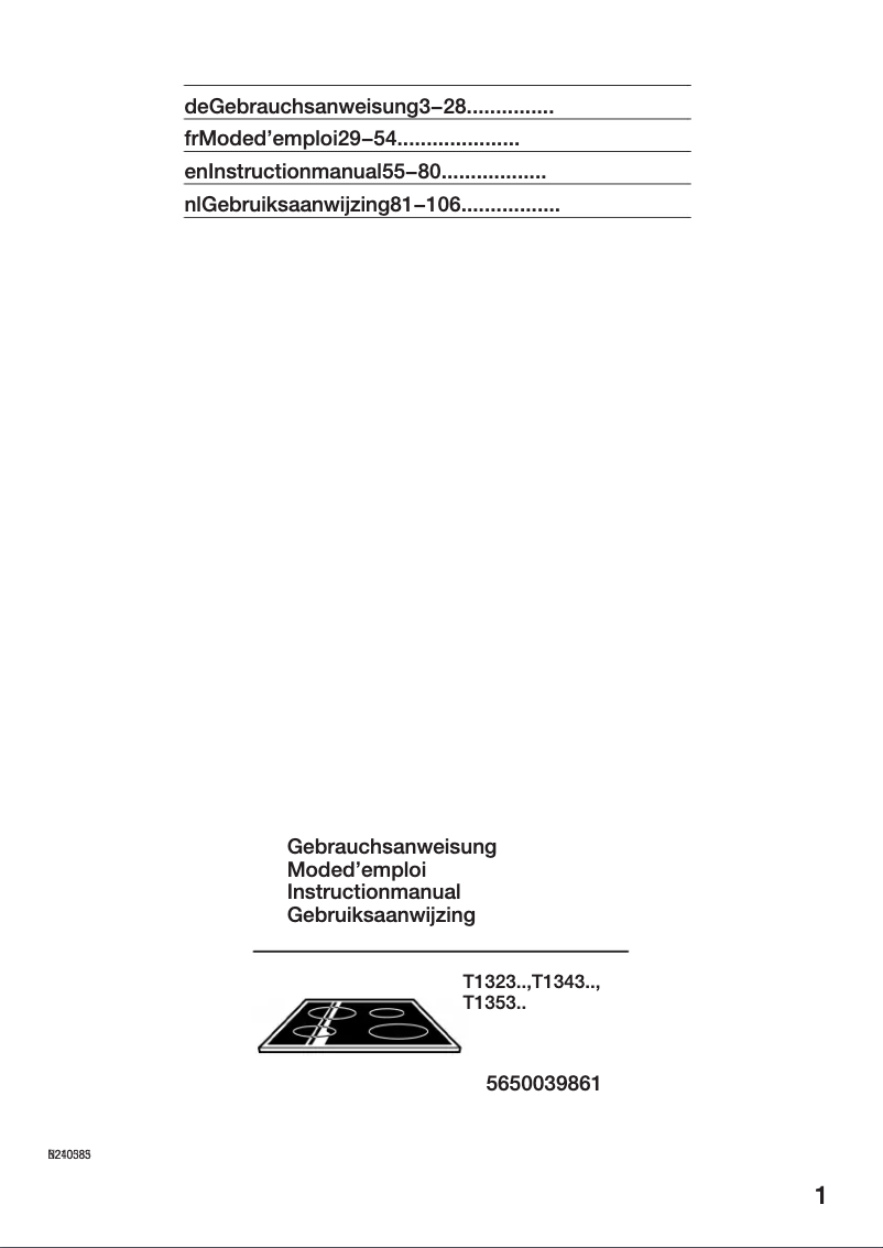 Page 1 of the manual User Manual Neff T1323