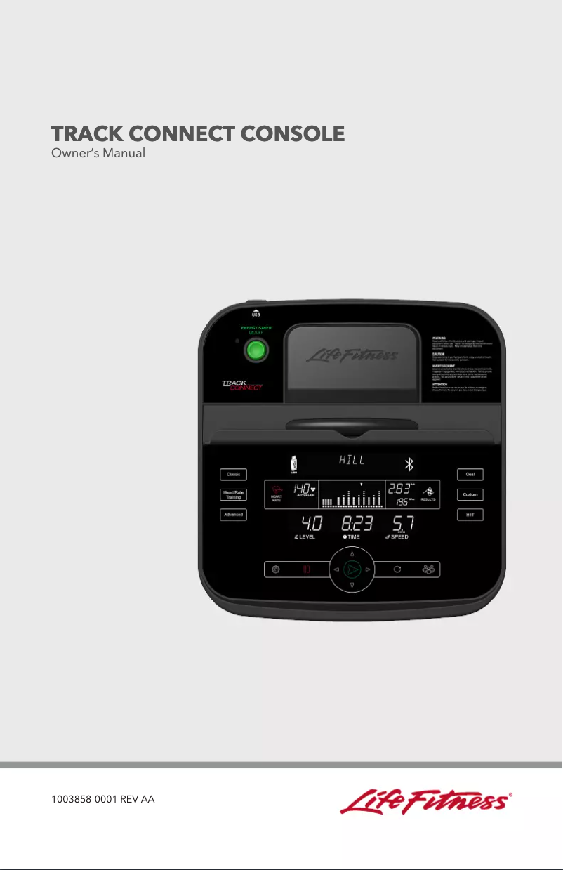 Page 1 de la notice Manuel utilisateur Life Fitness Track Connect Console