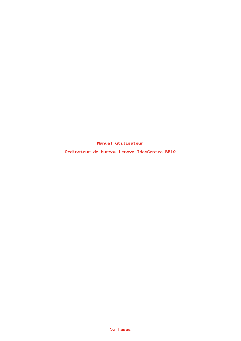 Page 1 de la notice Manuel utilisateur Lenovo IdeaCentre B510