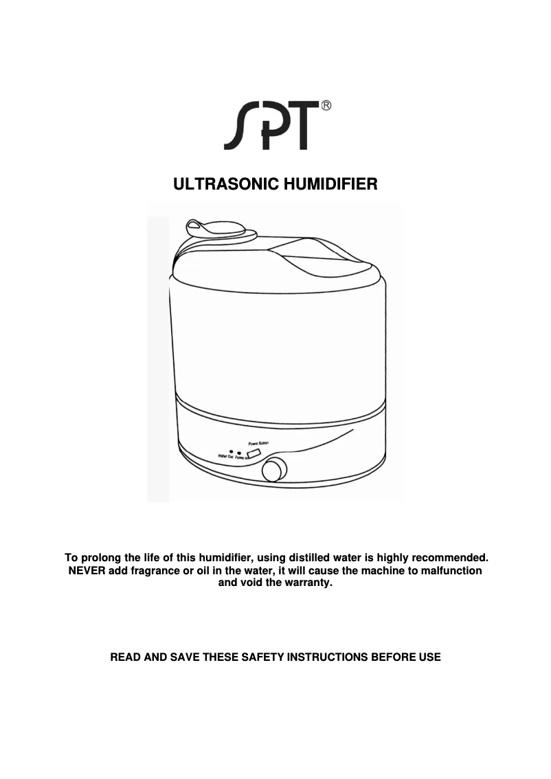 Page 1 de la notice Manuel utilisateur SPT SU-2020