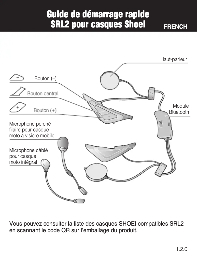 Page 1 de la notice Guide de démarrage rapide Sena SRL2