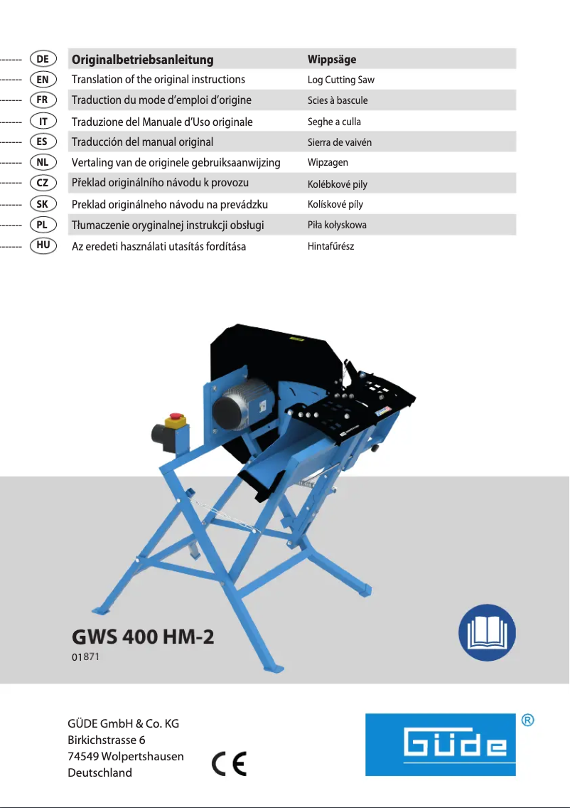 Page 1 of the manual User Manual Güde GWS 400 HM-2