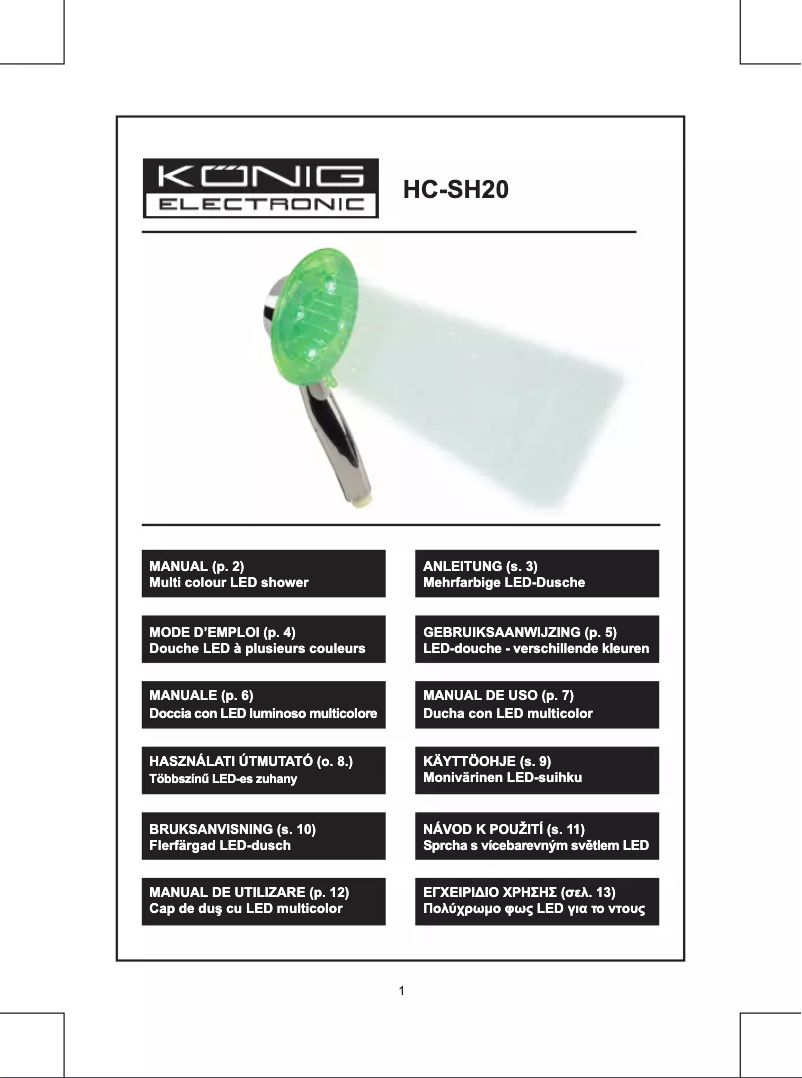 Página 1 del manual Manual de usuario Konig HC-SH20