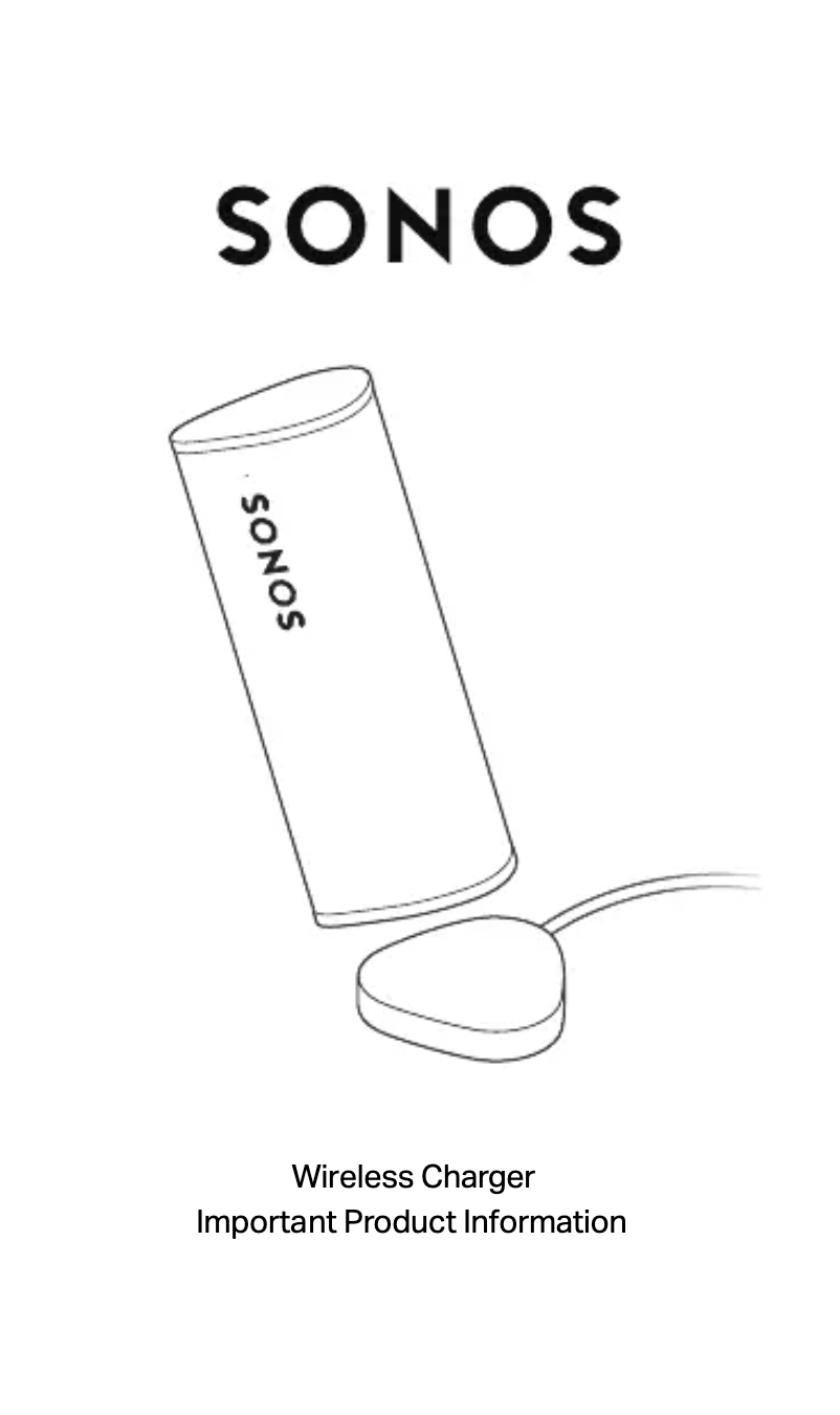 Page 1 de la notice Manuel utilisateur Sonos Roam Wireless Charger