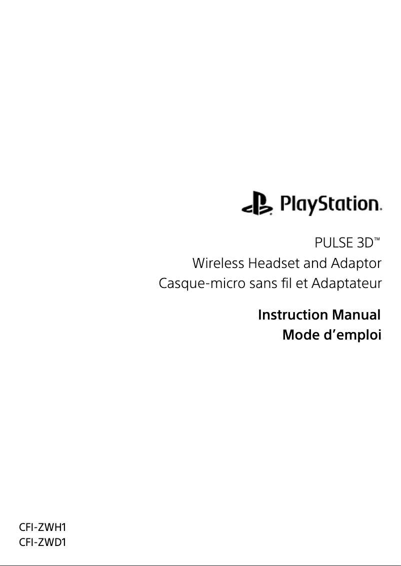 Page n°1 - Manuel utilisateur Sony PlayStation Pulse 3D