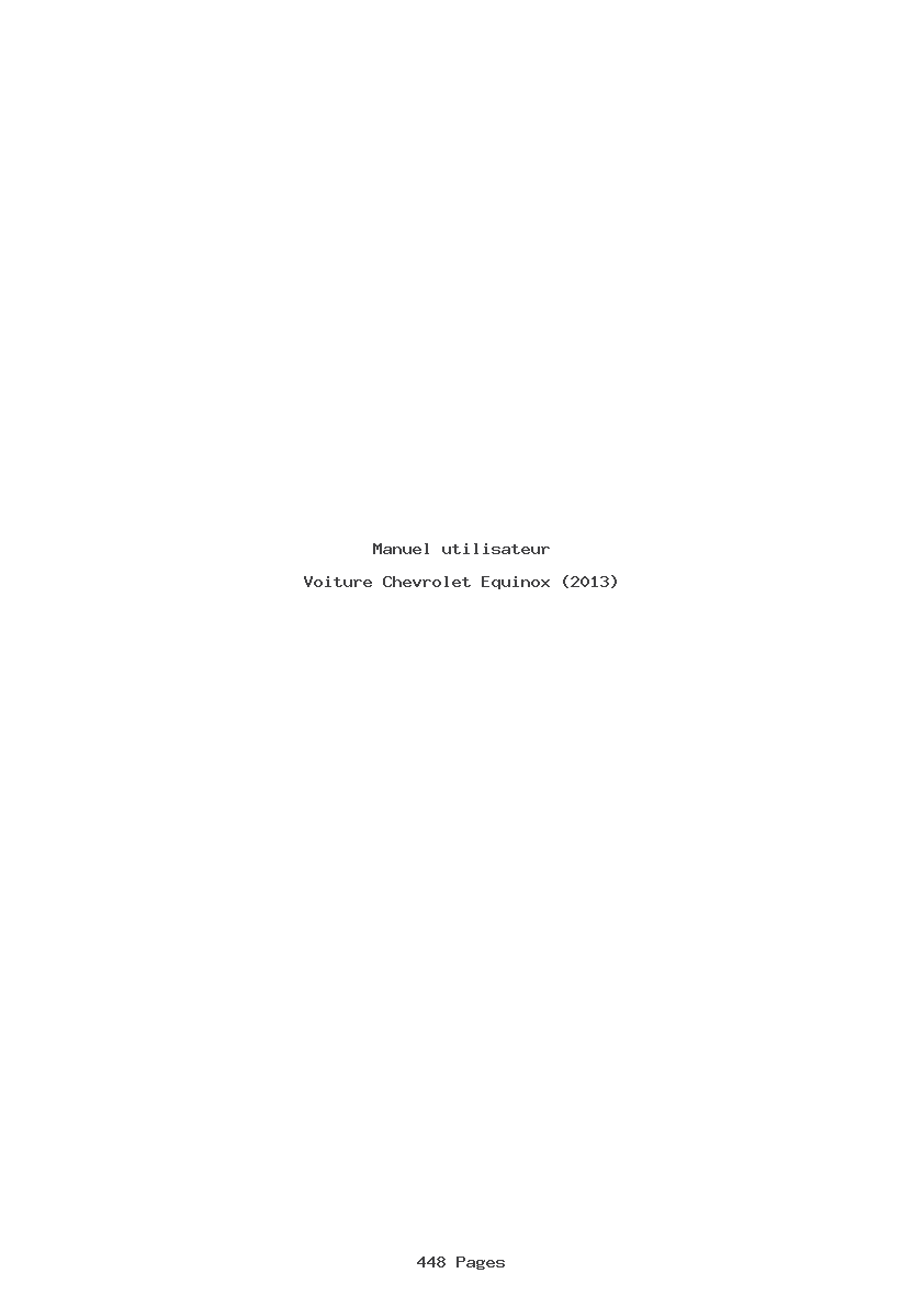 Page 1 de la notice Manuel utilisateur Chevrolet Equinox (2013)