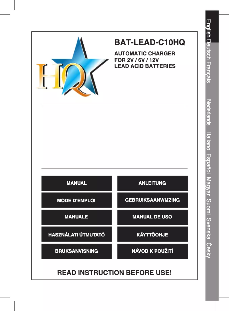 Page 1 de la notice Manuel utilisateur HQ BAT-LEAD-C10HU