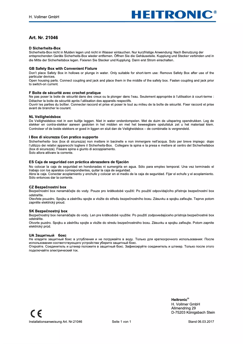 Página 1 del manual Manual de usuario Heitronic 21046