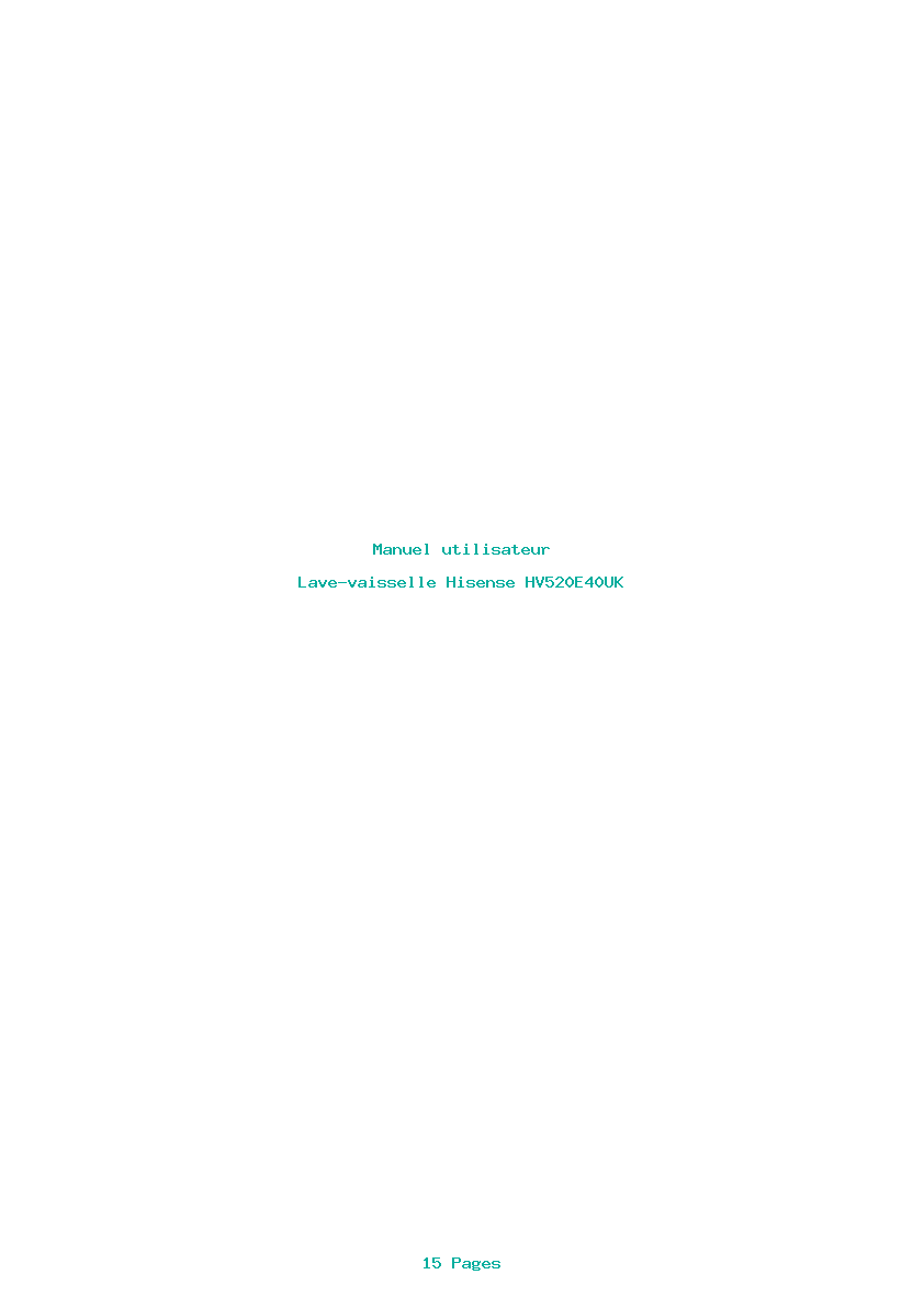 Page 1 de la notice Manuel utilisateur Hisense HV520E40UK