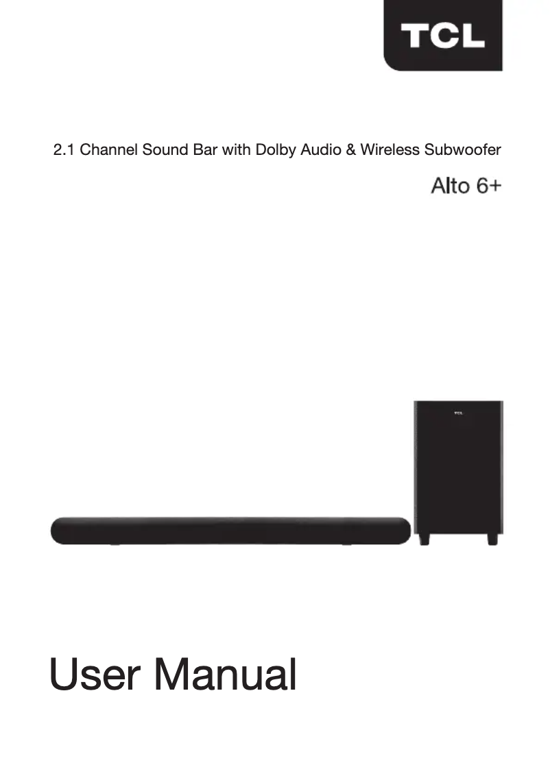 Page 1 of the manual User Manual TCL TS3100