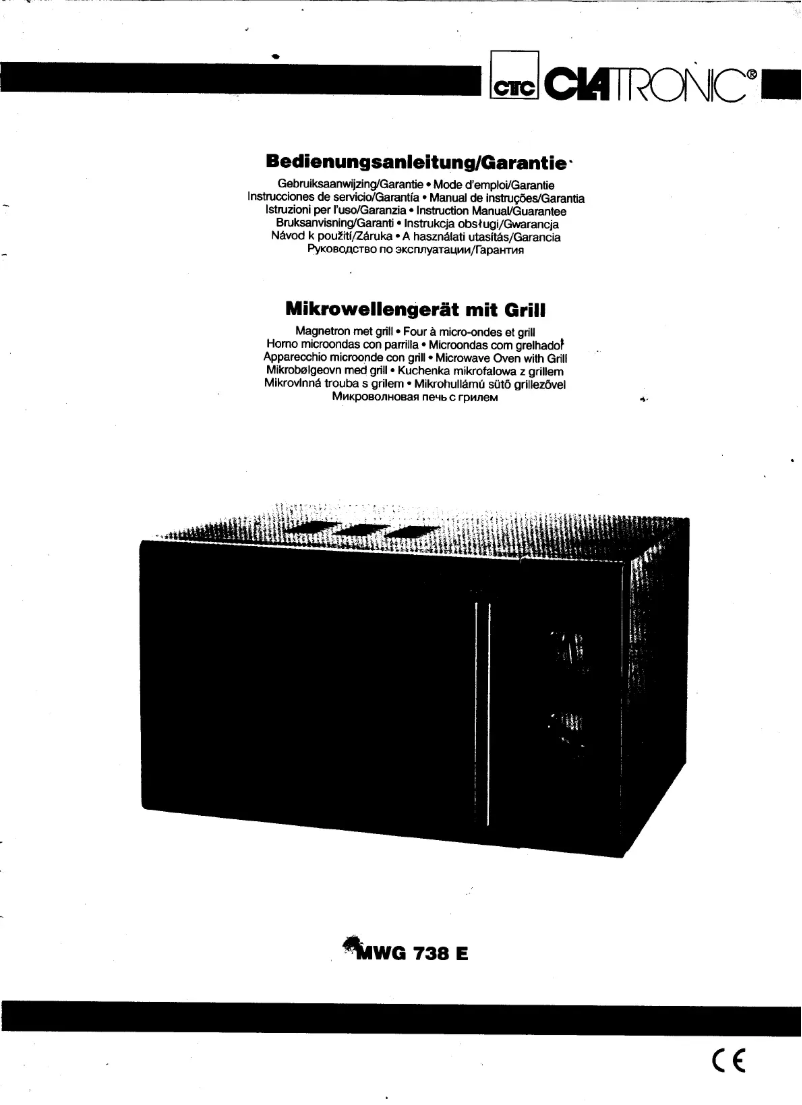 Page 1 de la notice Manuel utilisateur Clatronic MWG738E