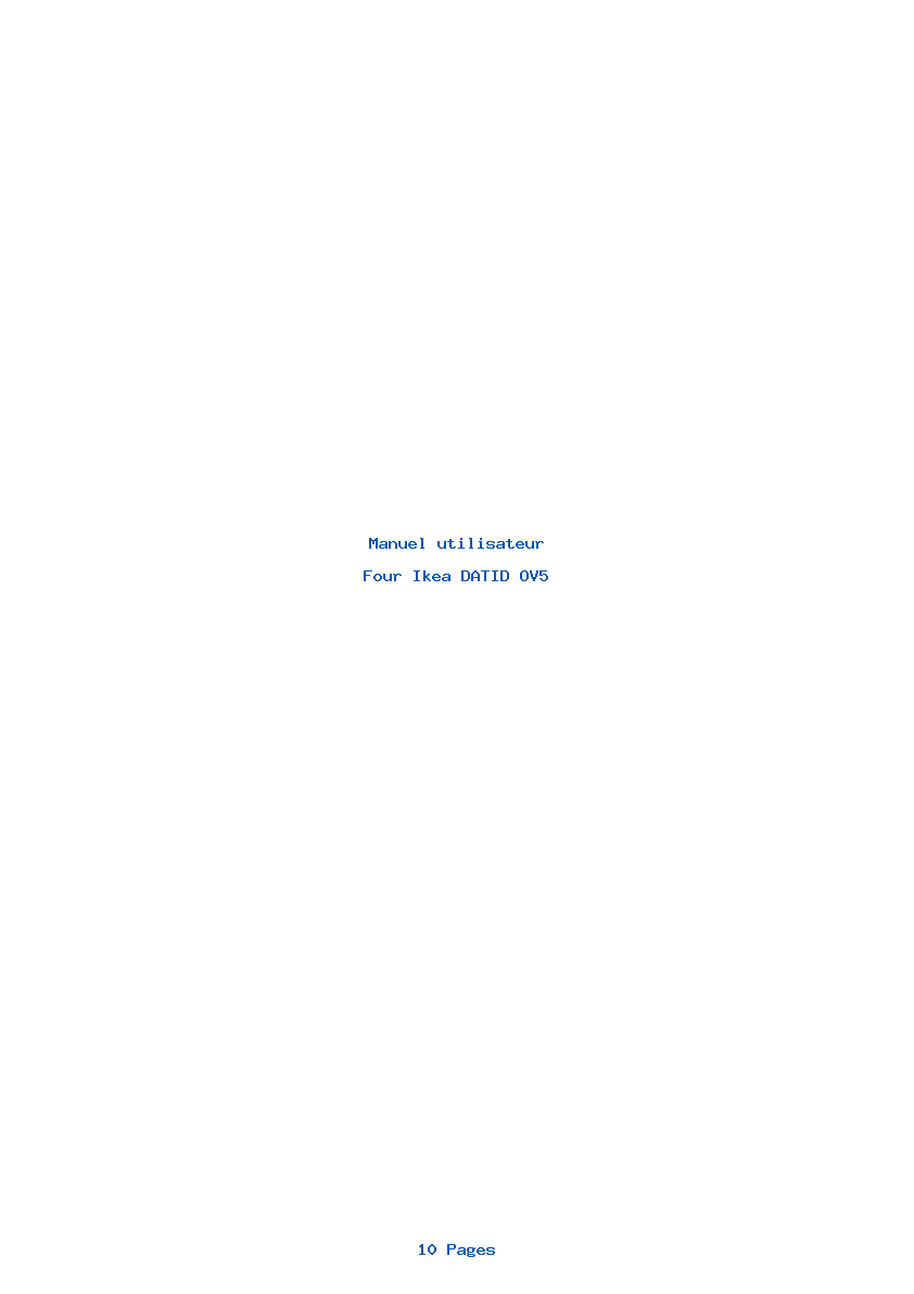 Page 1 de la notice Manuel utilisateur Ikea DATID OV5